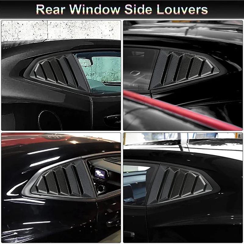 Vľavo, Vpravo Závodný Štýl Zadné Bočné Okná Vzduchu Vetracie štrbiny ventilátora Pre 2017-2021 Chevy Camaro, ABS Uhlíkových Vlákien Obrázok 3