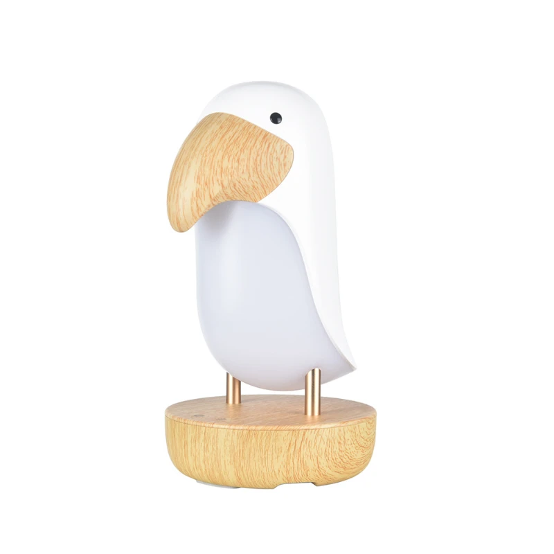 Drevené Vták Nočné Svetlo s Bluetooth Reproduktor USB Nabíjateľné LED stolná Lampa pre Dieťa Deti Spálňa Dekoratívne Nočné Lampy Obrázok 3