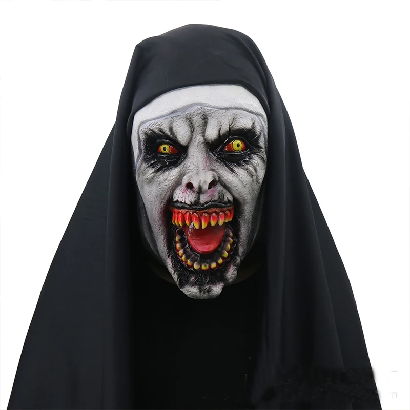 Na Kúzelnícke 2 Mníška Maska Halloween Strašidelné Zväzok Ženský Duch Tvár Vedúci Vtipálek Strana Dodávky Obrázok 3