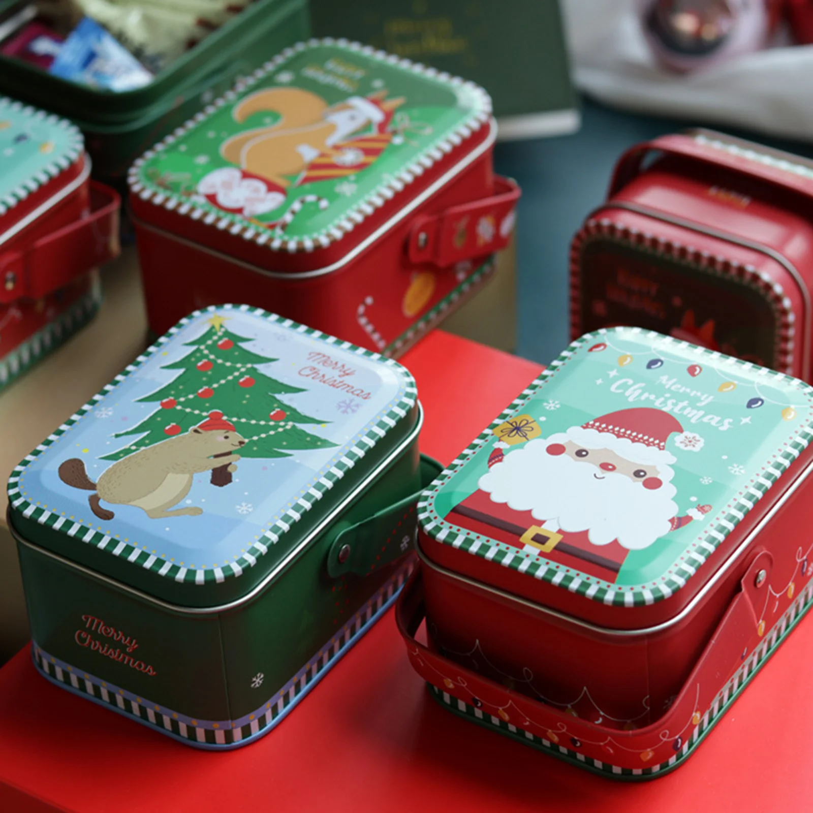 Vianočný Darček Plechovky Candy Box Plech Prípade Storagecontainer Môžete Jar Občerstvenie Kovov Strana Hniezdenie Pohárov Cookie Holdercartoon Obrázok 1