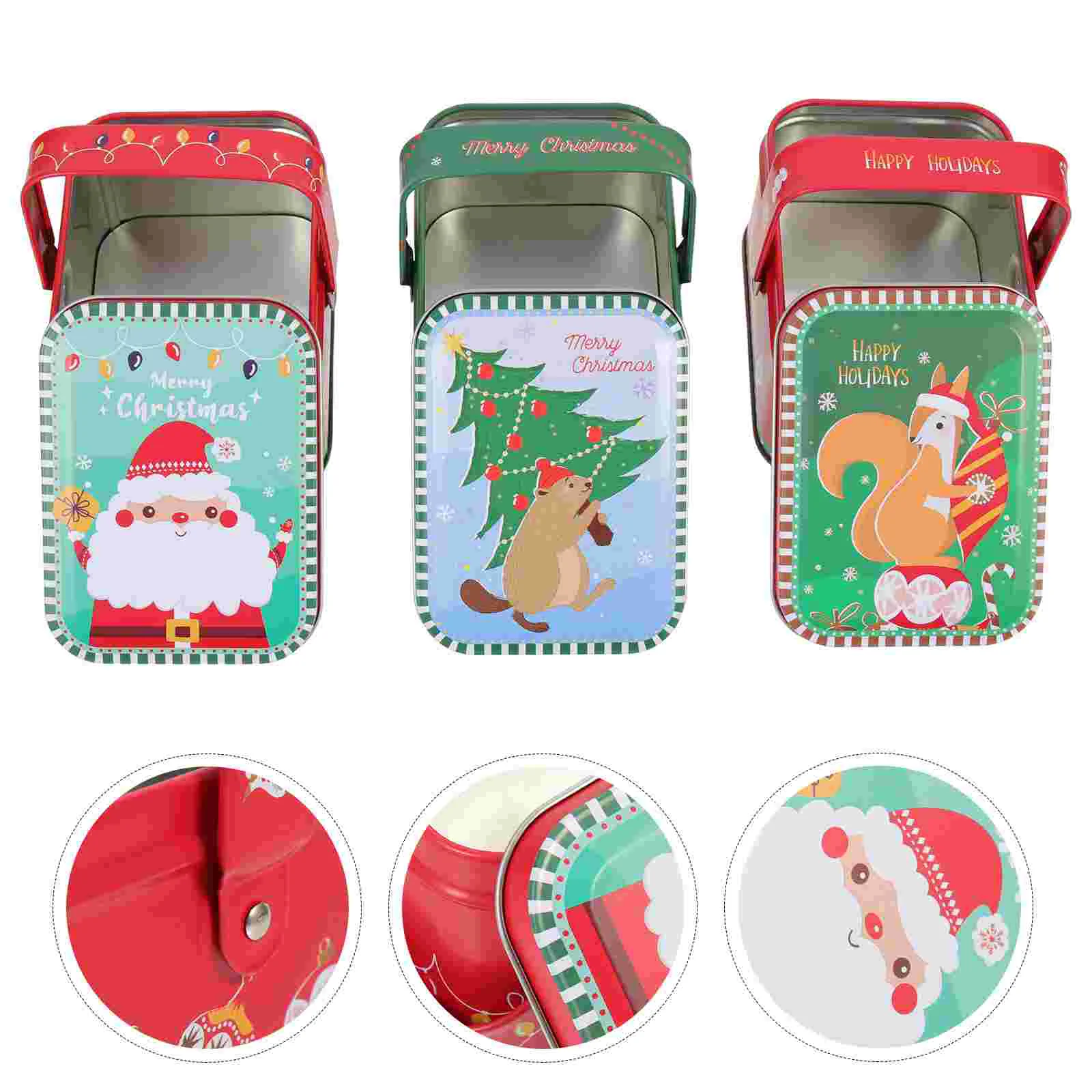 Vianočný Darček Plechovky Candy Box Plech Prípade Storagecontainer Môžete Jar Občerstvenie Kovov Strana Hniezdenie Pohárov Cookie Holdercartoon Obrázok 2
