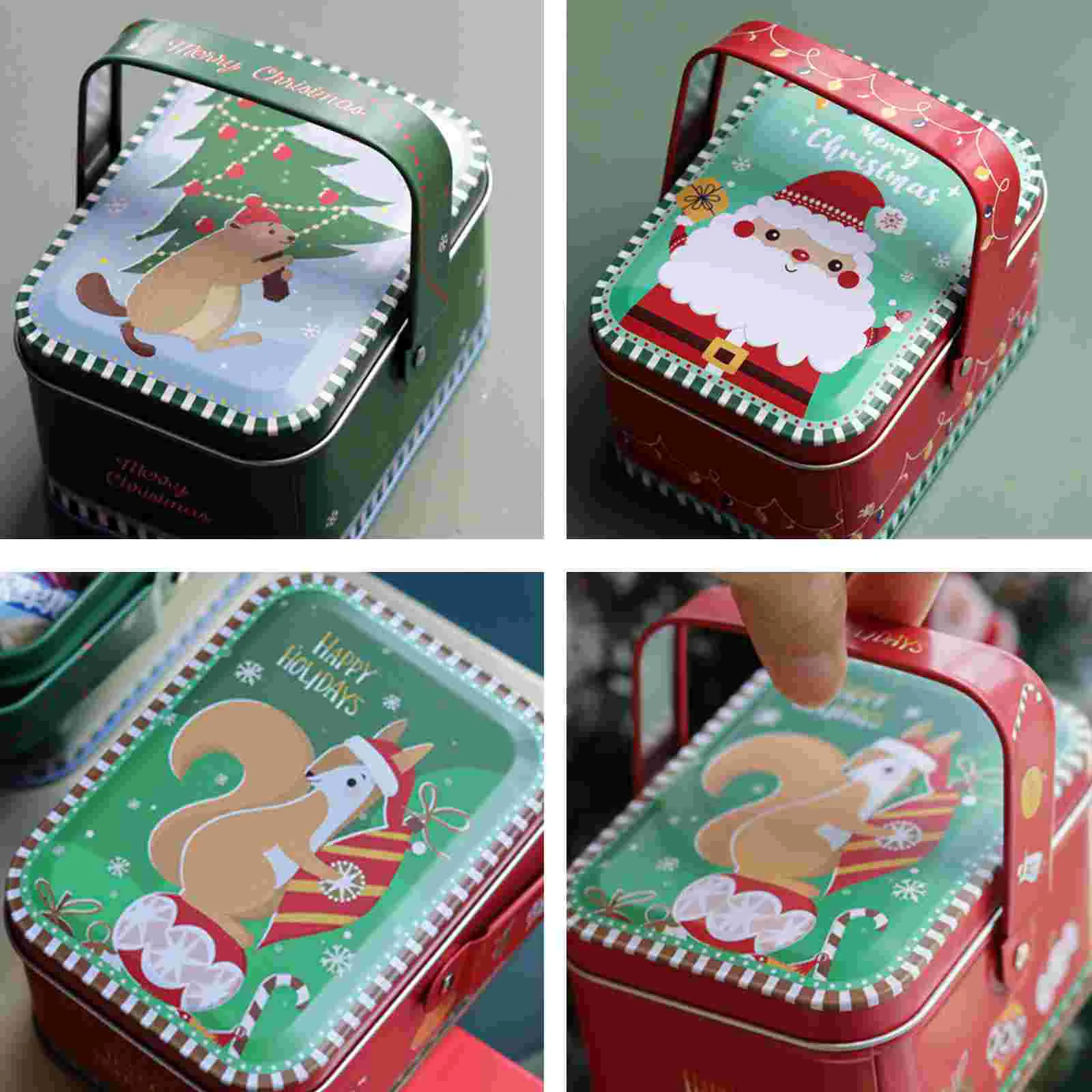 Vianočný Darček Plechovky Candy Box Plech Prípade Storagecontainer Môžete Jar Občerstvenie Kovov Strana Hniezdenie Pohárov Cookie Holdercartoon Obrázok 4