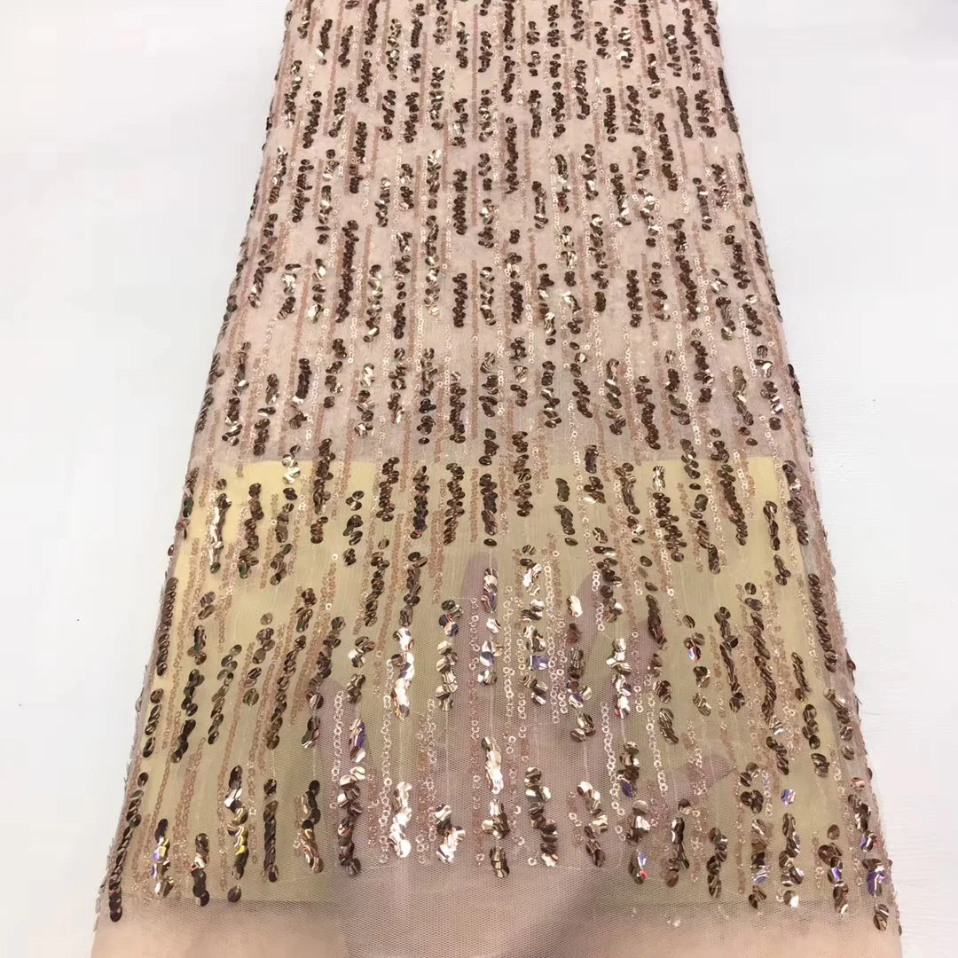 Africké sequin čipky textílie 2021 vysoko kvalitnej čipky, výšivky francúzskej čipky textílie svadobné svadobné šaty Nigéria čipky textílie J4038 Obrázok 2