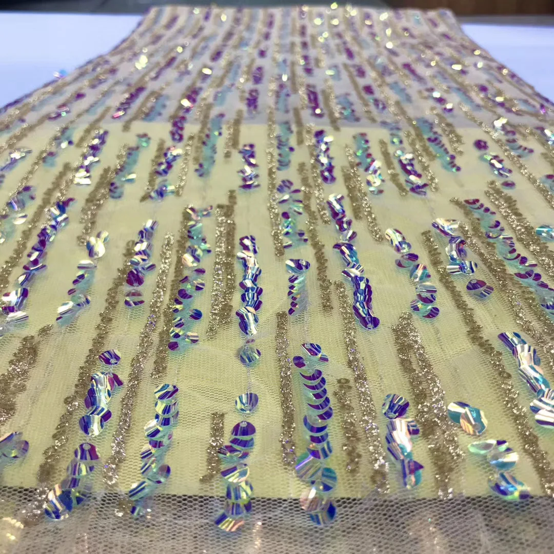 Africké sequin čipky textílie 2021 vysoko kvalitnej čipky, výšivky francúzskej čipky textílie svadobné svadobné šaty Nigéria čipky textílie J4038 Obrázok 4
