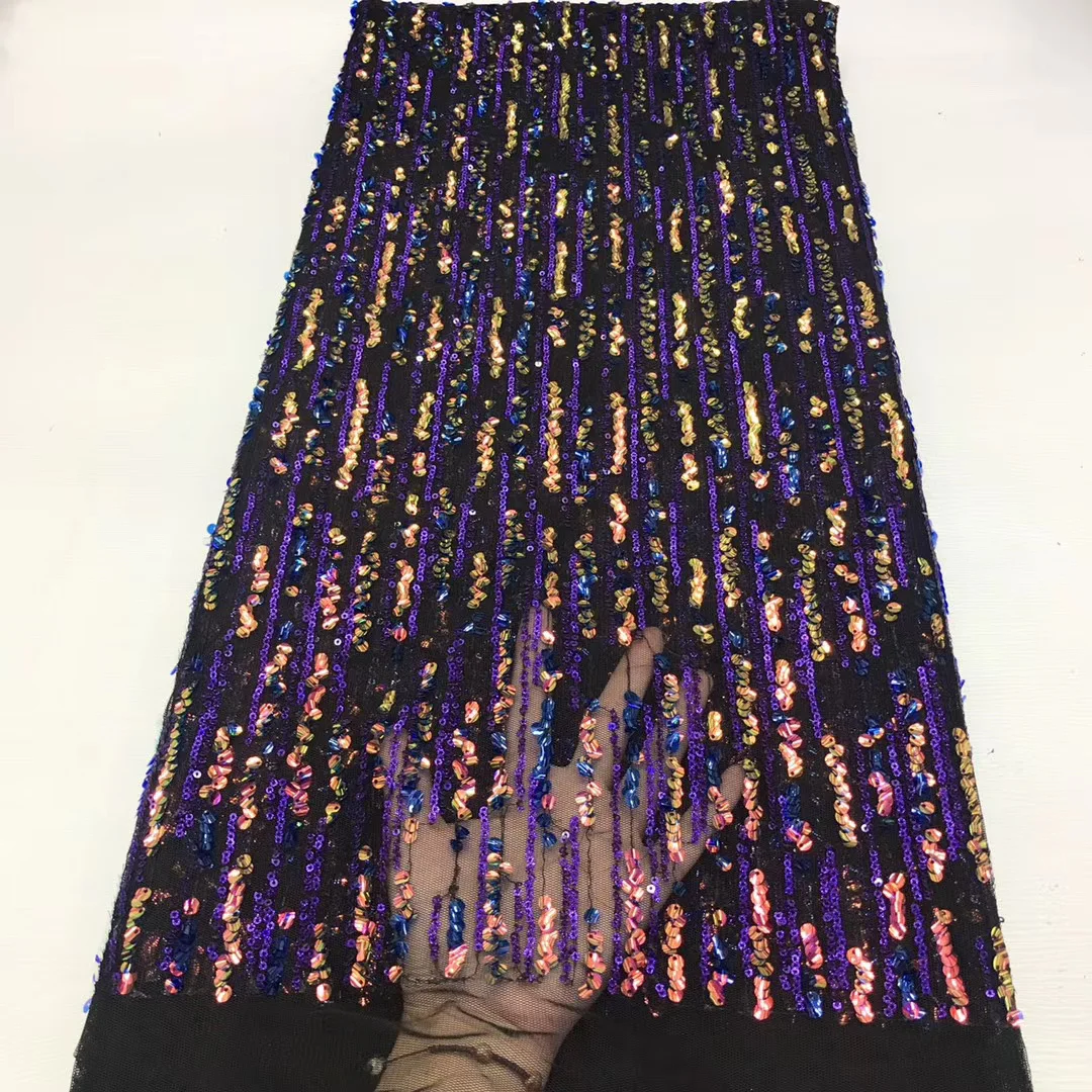 Africké sequin čipky textílie 2021 vysoko kvalitnej čipky, výšivky francúzskej čipky textílie svadobné svadobné šaty Nigéria čipky textílie J4038 Obrázok 5