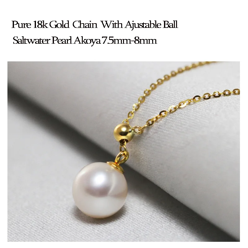 MADALENA SARARA AAA Morské Perlový Náhrdelník Jednoduchá Krása Pearl Šperky 7-7.5 mm morskej vody Pearl Prívesok Reťazca Ženy Náhrdelník Obrázok 0