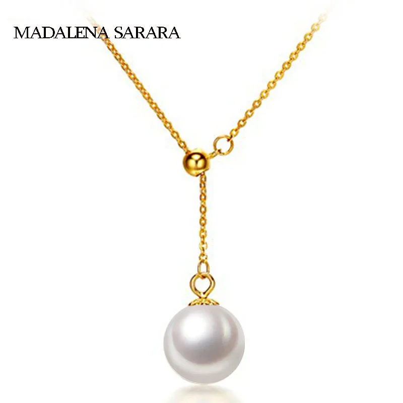 MADALENA SARARA AAA Morské Perlový Náhrdelník Jednoduchá Krása Pearl Šperky 7-7.5 mm morskej vody Pearl Prívesok Reťazca Ženy Náhrdelník Obrázok 3