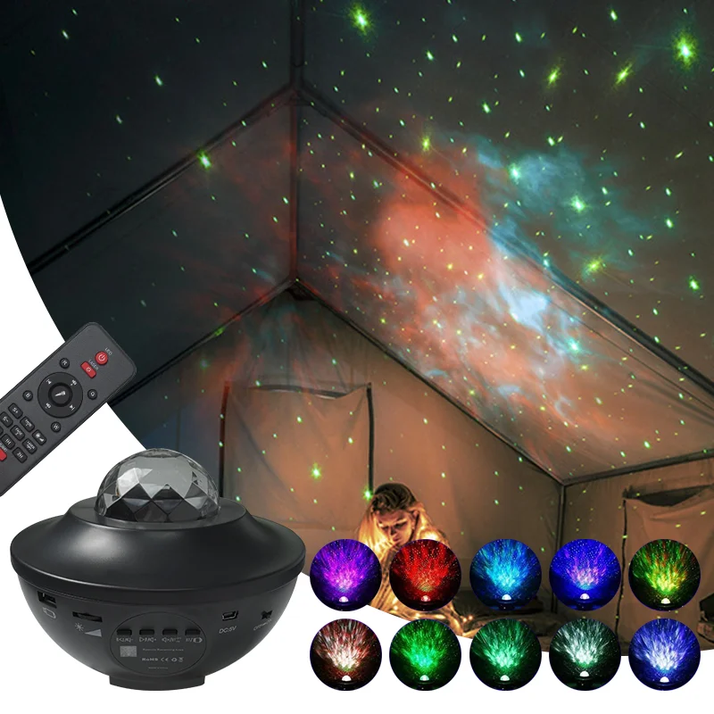 Nové Inteligentné Otočná Nočné Svetlá pre Deti Sky 360 LED Hudobné Hviezdy Svetlo Projektora Strana Dekoratívne Svietidlá Detí Darček Obrázok 0