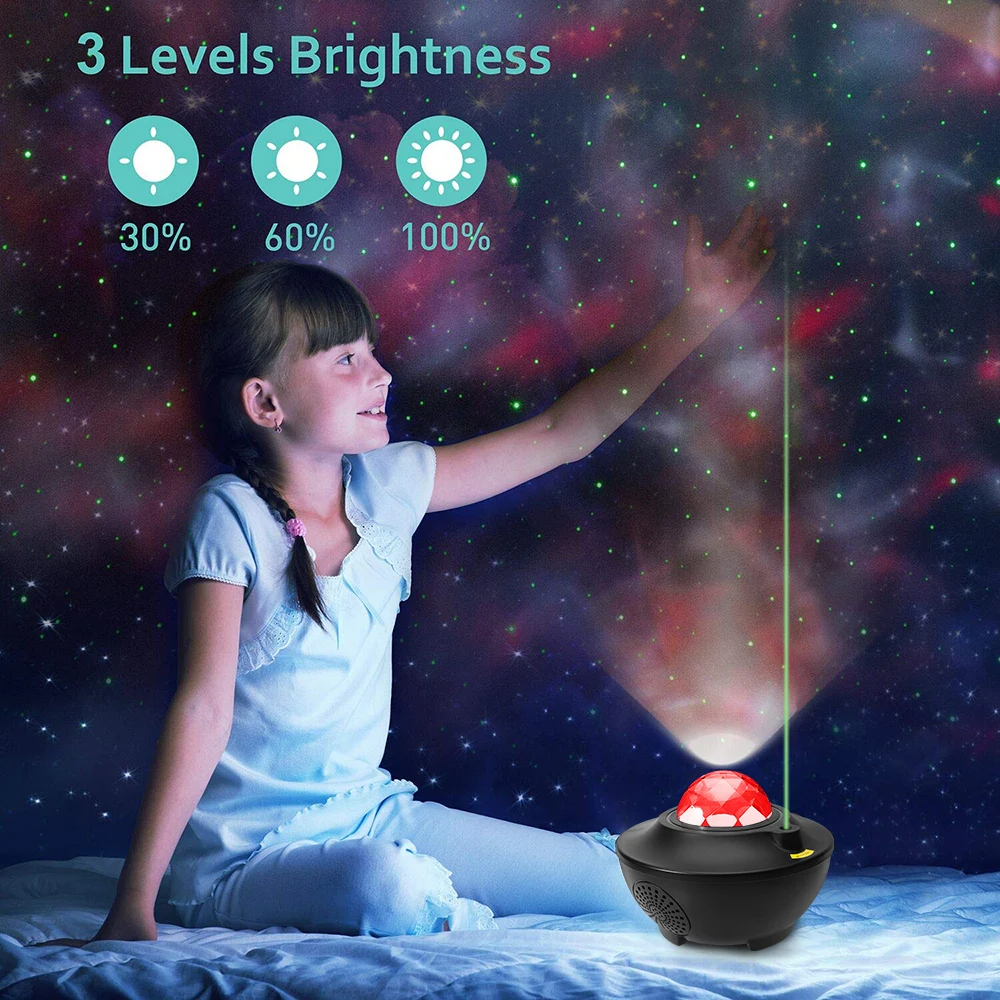 Nové Inteligentné Otočná Nočné Svetlá pre Deti Sky 360 LED Hudobné Hviezdy Svetlo Projektora Strana Dekoratívne Svietidlá Detí Darček Obrázok 4