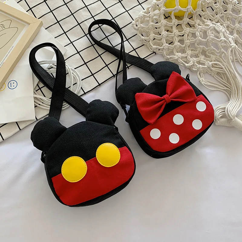Disney mickey mouse Plátno messenger taška cez rameno cartoon mince taška Obrázok 4