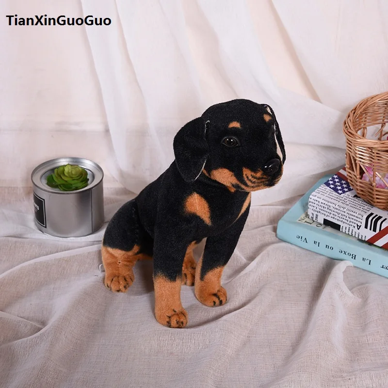 O 35 cm roztomilý Rotvajler, pes plyšové hračky mäkká bábika darček k narodeninám s0410 Obrázok 0