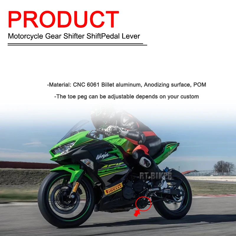 Pre Kawasaki Pre NINJA400 Z400 Z 400 2018-2021 Motocycle CNC Nastaviteľné Hliníkové Skladacie Radiacej Shift Pedál Páky Obrázok 2