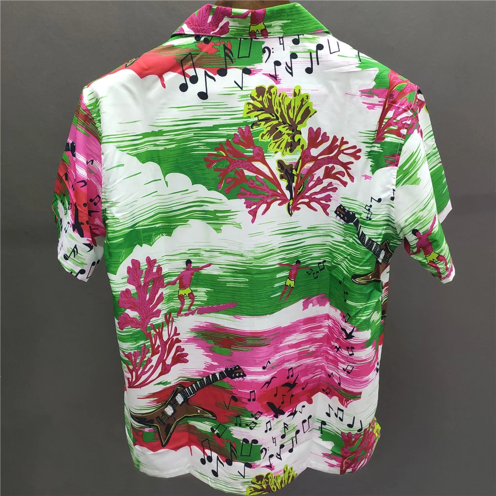 2022 Kvetinový Vzor Bežné Pláži Topy Havajské Košele Streetwear Hudobná Notácia Košele Streetwear Mužov Camisas De Hombre Obrázok 2