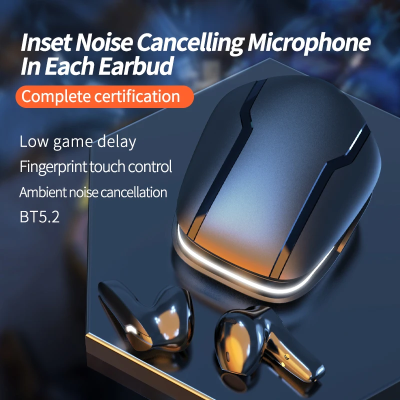 TONLISH Nové F69 Bluetooth 5.2 Bezdrôtové Slúchadlá In-Ear Stereo Slúchadlá Nepremokavé Nízke Hra Latencie HD Dvojitý Mikrofón ENC Headsety Obrázok 3