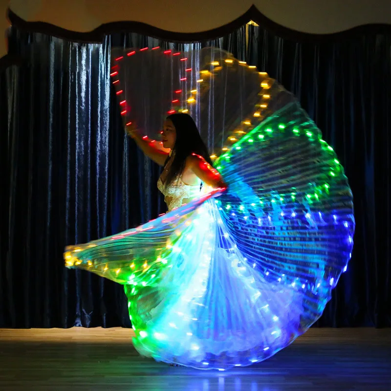 Nový Štýl Farebné Fáze Výkonu Prop LED Krídla, Brušný Tanec Príslušenstvo Dievčatá LED Krídla Kostým LED Motýlích Krídel Obrázok 0