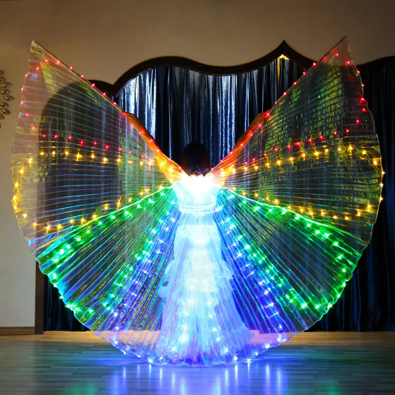 Nový Štýl Farebné Fáze Výkonu Prop LED Krídla, Brušný Tanec Príslušenstvo Dievčatá LED Krídla Kostým LED Motýlích Krídel Obrázok 2