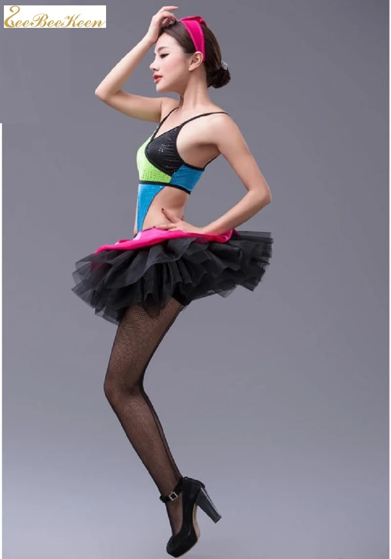 9 Veľkosti Dospelých Baletu Oblečenie Doprava Zadarmo Balerína DressYellow/Fialová Gymnastika Trikot Pre Dievčatá Sequin Balet Tanečné Šaty Obrázok 1