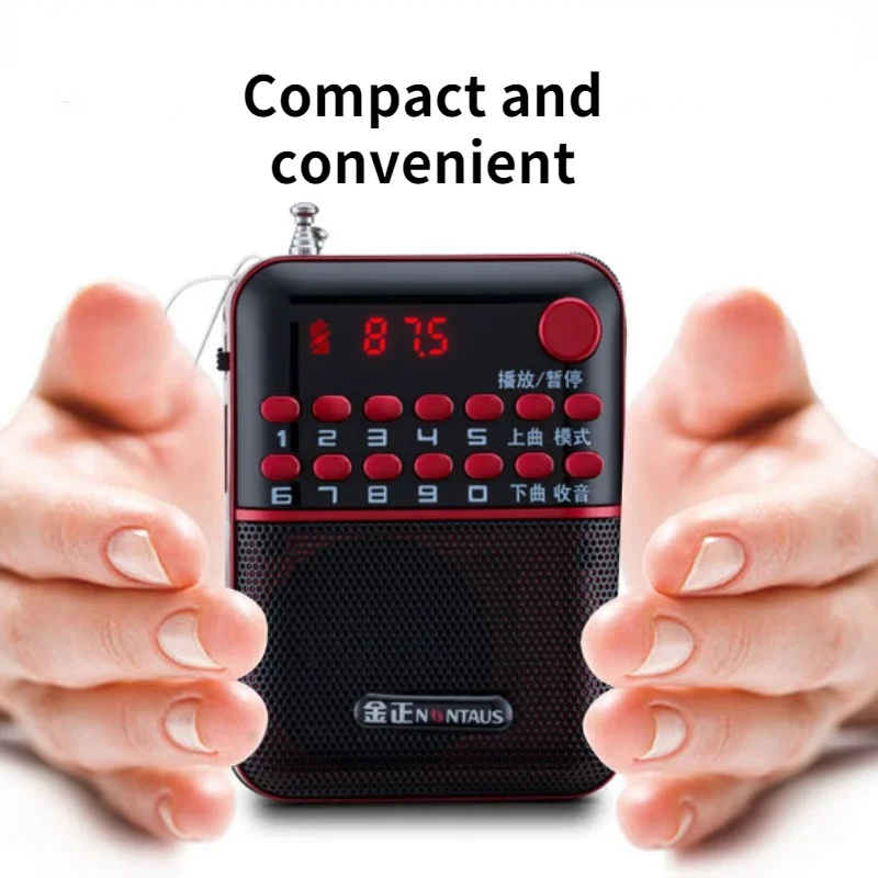 Multifunkčný digitálny displej rádio mini prenosné malých reproduktorov MP3 prehrávač Walkman podporuje TF Kartu / USB flash disk prehrávanie Obrázok 0