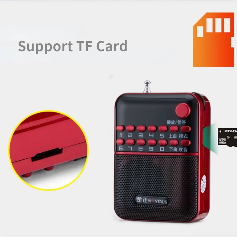 Multifunkčný digitálny displej rádio mini prenosné malých reproduktorov MP3 prehrávač Walkman podporuje TF Kartu / USB flash disk prehrávanie Obrázok 3
