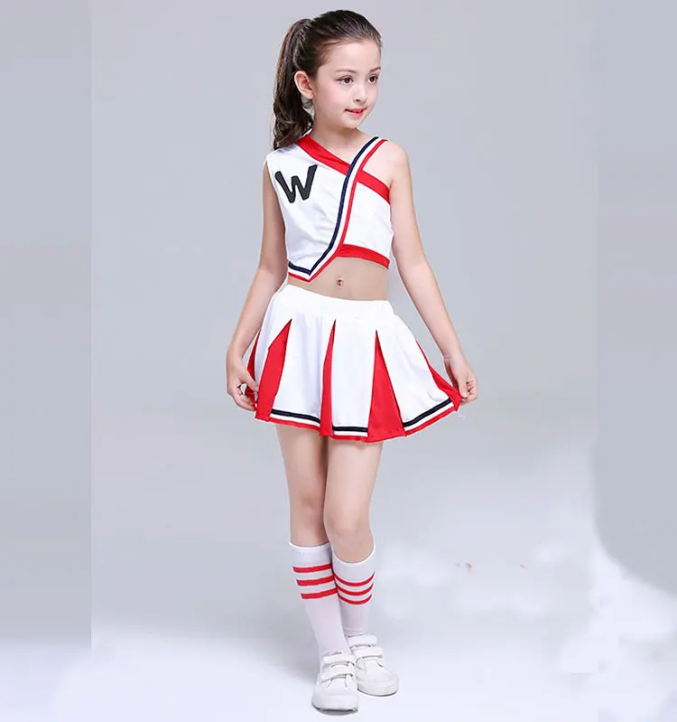 Dievča Roztlieskavačky Uniformy Deti Fandiť Tímu Vyhovuje Dievčatá Cheerleading Uniformy G Voľné Cvičenie Vyhovovali Študentskej Súťaži Oblek Obrázok 0