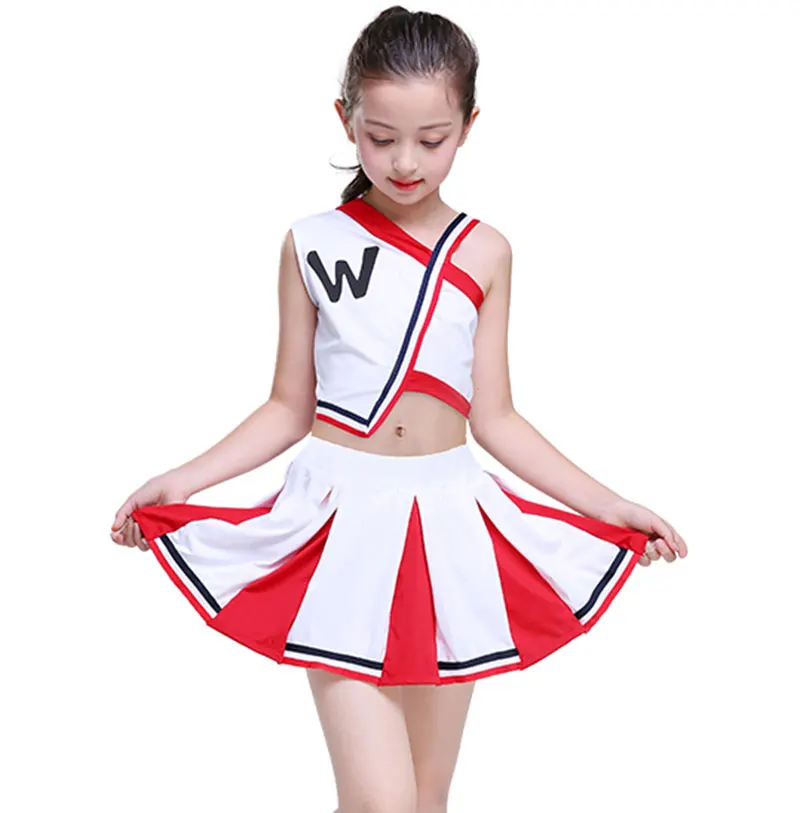 Dievča Roztlieskavačky Uniformy Deti Fandiť Tímu Vyhovuje Dievčatá Cheerleading Uniformy G Voľné Cvičenie Vyhovovali Študentskej Súťaži Oblek Obrázok 2