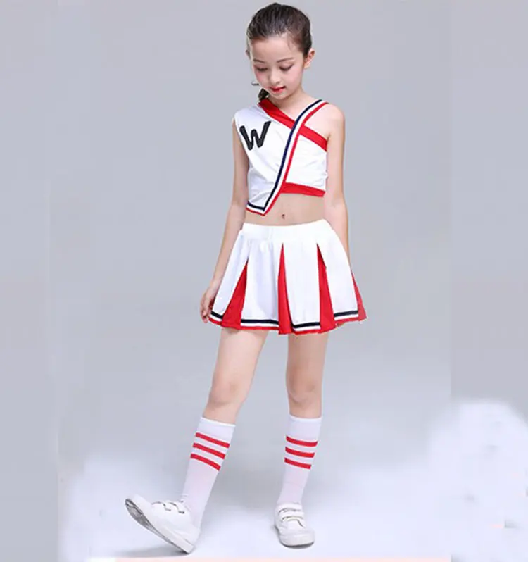 Dievča Roztlieskavačky Uniformy Deti Fandiť Tímu Vyhovuje Dievčatá Cheerleading Uniformy G Voľné Cvičenie Vyhovovali Študentskej Súťaži Oblek Obrázok 4