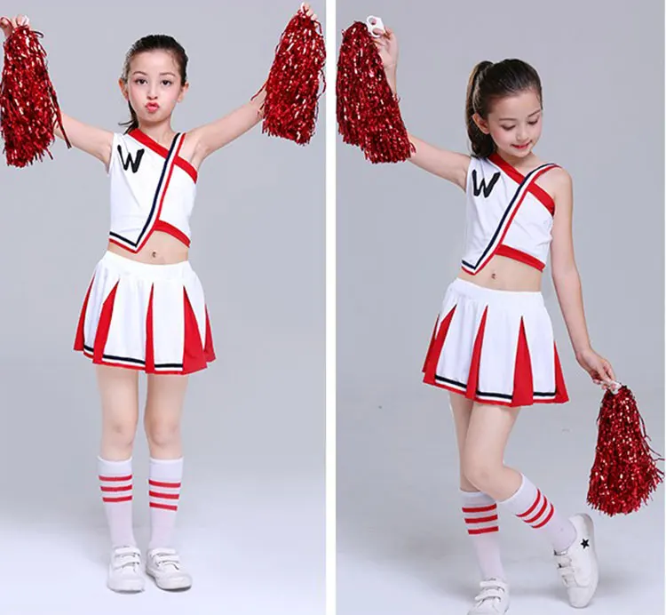 Dievča Roztlieskavačky Uniformy Deti Fandiť Tímu Vyhovuje Dievčatá Cheerleading Uniformy G Voľné Cvičenie Vyhovovali Študentskej Súťaži Oblek Obrázok 5