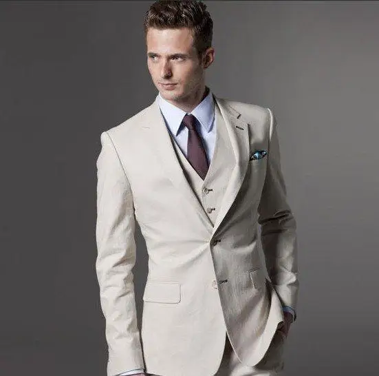 Najnovšie Slim Fit Ženícha Tuxedos Dve tlačidlá Groomsman Mužov, Svadobné Obleky ( bunda+Nohavice+vesta+kravatu) Obrázok 0