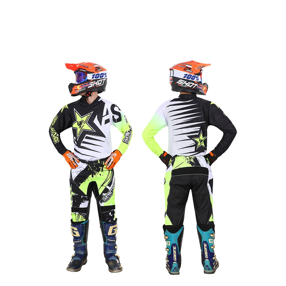 Motocross Dres a Nohavice dieťa, detské oblečenie veľký chlapec dievča chlapec študent racing suit výstroj nastaviť Priedušná Off-road MX Obrázok 0
