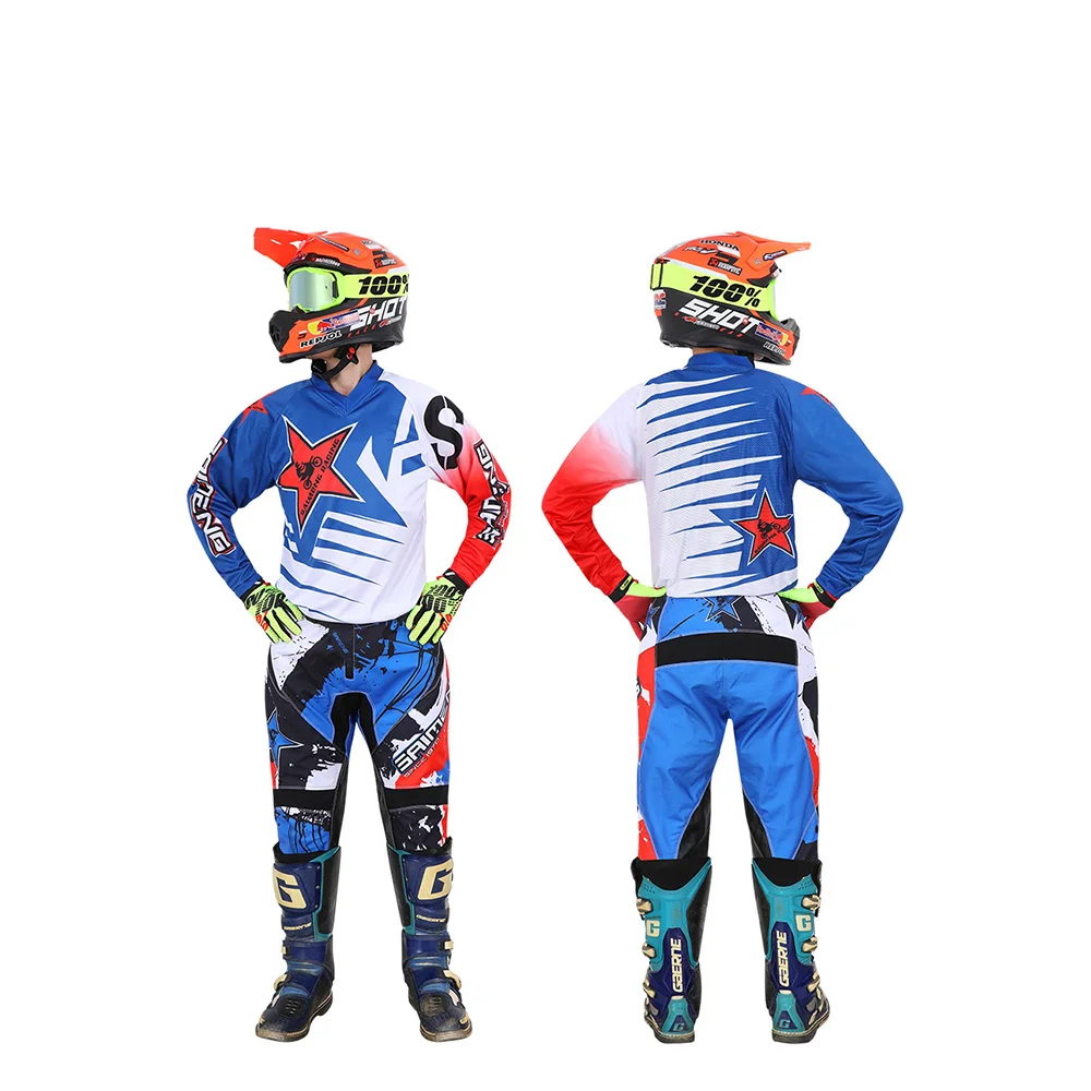 Motocross Dres a Nohavice dieťa, detské oblečenie veľký chlapec dievča chlapec študent racing suit výstroj nastaviť Priedušná Off-road MX Obrázok 1
