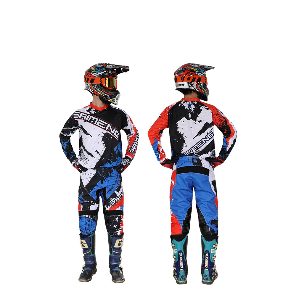 Motocross Dres a Nohavice dieťa, detské oblečenie veľký chlapec dievča chlapec študent racing suit výstroj nastaviť Priedušná Off-road MX Obrázok 5