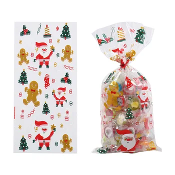 10-50pcs Zmiešané Vianočné Tašky Star Snowflake Plastové Ploché Dlho Tašky Pre Ručné Candy Tašky Desiatu Sorage Tašky Strany Darčeky Puzdro