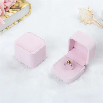 10 farba flannelette krúžok box šperky box odznak box ružovej sivá šperky box šperky krúžok okno veľkoobchod