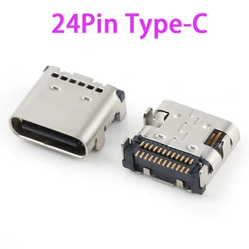 100ks 24P USB 3.1 Typu C Konektor Port 24 Pin Nádoby Pravý Uhol Typ C PCB SMT Dual Riadok Tab Žena Zásuvky Plnenie Jack