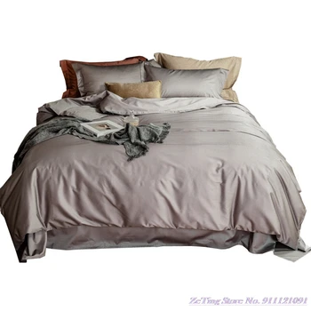 100S Čistej Bavlny posteľná bielizeň Set pure color jednoduchý ľahký luxusné obliečky kryt saténová posteľná bielizeň 1.8 m Posteľ bytový Textil Šedá Modrá Ružová Zelená
