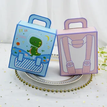 10pcs Tvorivé Aktovka Tvar Papierovej Darčekovej krabičke Baby Sprcha Candy Bag Deň Detí Narodeninovej Párty Občerstvenie Tote Boxy