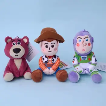 12Cm Anime Lotso Buzz Woody Plyšové Bábiky Hračky Cartoon Jahoda Medveď Plyšový Prívesok Mäkké, Vypchaté Bábika Batoh Ozdoby Deti Darček