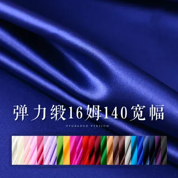 140 cm široký hodvábny satén stretch tkaniny 16 um 25 farieb širokú farbou hodvábnej látky oblečenie cheongsam handričkou