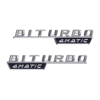 2 ks BITURBO 4MATIC Strane Nálepky Auto Dvere, Blatník Nálepka Pre AMG Mercedes Benz V8 V12 BITURBO AMG 4MATIC W212 W213 W205 W176