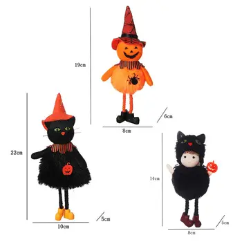 2 KS Halloween Bábiky Visí Prívesky Strašidelné Čarodejnice Tekvica Black Cat Ghost Trick or Treat Žart Rekvizity Strana navrhne Cartoon Darček