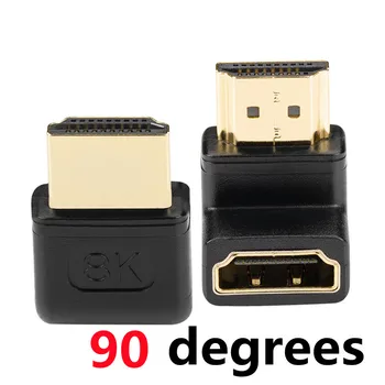 2 Pack 8K HDMI Predĺženie Adaptér, 90 a 270 Stupňov Pravý Uhol HDMI 2.1 Mužov a Žien Extender Adaptér
