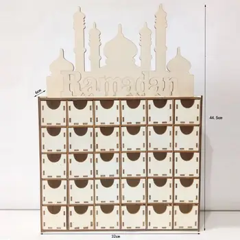 2021 Nové Drevené Eid Mubarak Ramadánu Adventný Kalendár Časovač Zásuvky Moslimských Islamskej Hrad