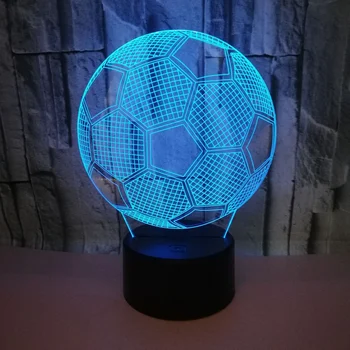 2022 Futbal 3D Ilúziu Svetlo 7/16 Farby Meniace Tvorivé Posteli Nočné Lampy, Party,Narodeniny(USB/Napájaný z Batérií)