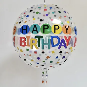 22-Palcový Nové Dokonalý Kruh Hliníková Fólia Priehľadná 4D Balón Narodeniny Tému Party Dekorácie Rozloženie Balón 1pc