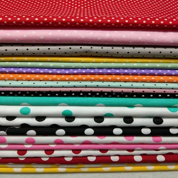 25x24cm 20 Farieb, Polka Dot Vytlačené pevné bavlnenej tkaniny patchwork textílie Zväzok DIY šitie Textílie Samplings