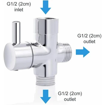 3 Spôsob G1/2 Ventilom Kúpeľňa So Sprchou Hlavu Prepínací Ventil Sprchovacím Kútom S Postrekovačom Spínač Adaptér Konektor Converter, Prepínač Batérie Adapte