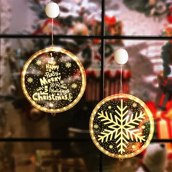 3D Disk Závesné Svetlo LED Santa Claus Hudby Svetlo Vlkovcový Izba Dekor Nový Rok Vianočné Dekorácie pre Domov 2023 Noel Navidad