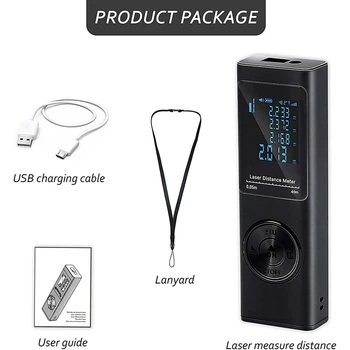 40M Presnosť Telemetry USB Nabíjateľné Batérie, Podsvietený Displej Čísla Nepremokavé IP54 Meranie Povrchu Objemu Meter
