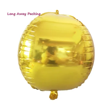 4D troch-dimenzionální kolo oblasti hliníkovej fólie balón zrkadlo, zlato, strieborný balón na narodeniny