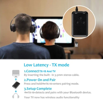 5.0 Bluetooth Audio Prijímač, Vysielač Bezdrôtového Adaptéra Epoxidové Živice Používané V televíznych reproduktorov autorádia, slúchadlá